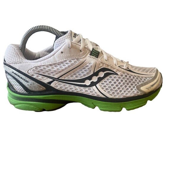 Saucony Mirage Pro Grid White Sneakers Women’s Sz 8.5 Green Sole Mesh Trainer - Picture 1 of 12